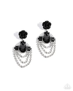 Rosy Rave - Black Earring