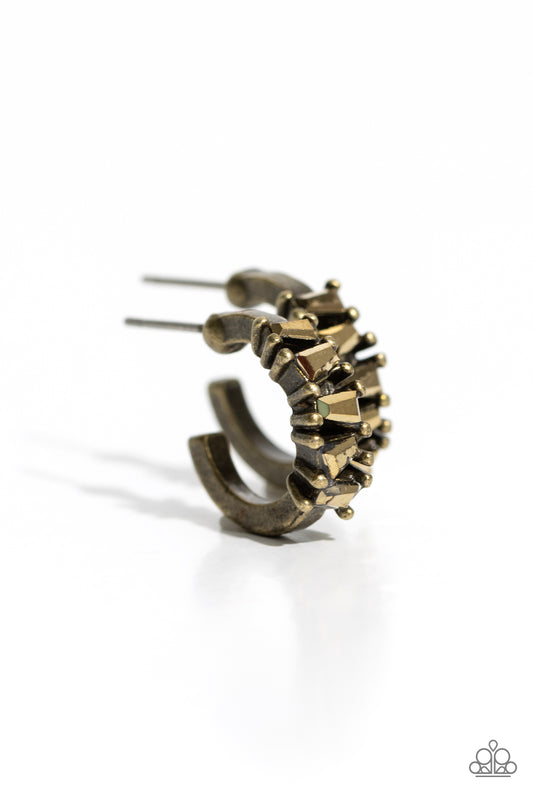 Rugged Rockstar - Brass Earring