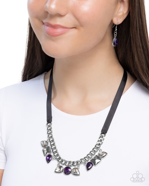 Sassy Salutation - Purple Necklace
