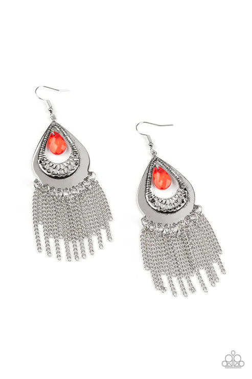 Scattered Storms - Red Earring