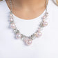 Scratched Shimmer - Pink Necklace
