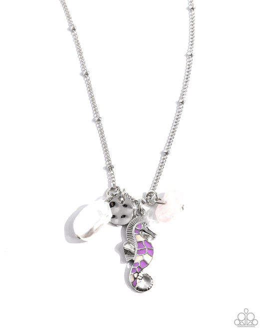 Seahorse Shimmer - Purple Necklace
