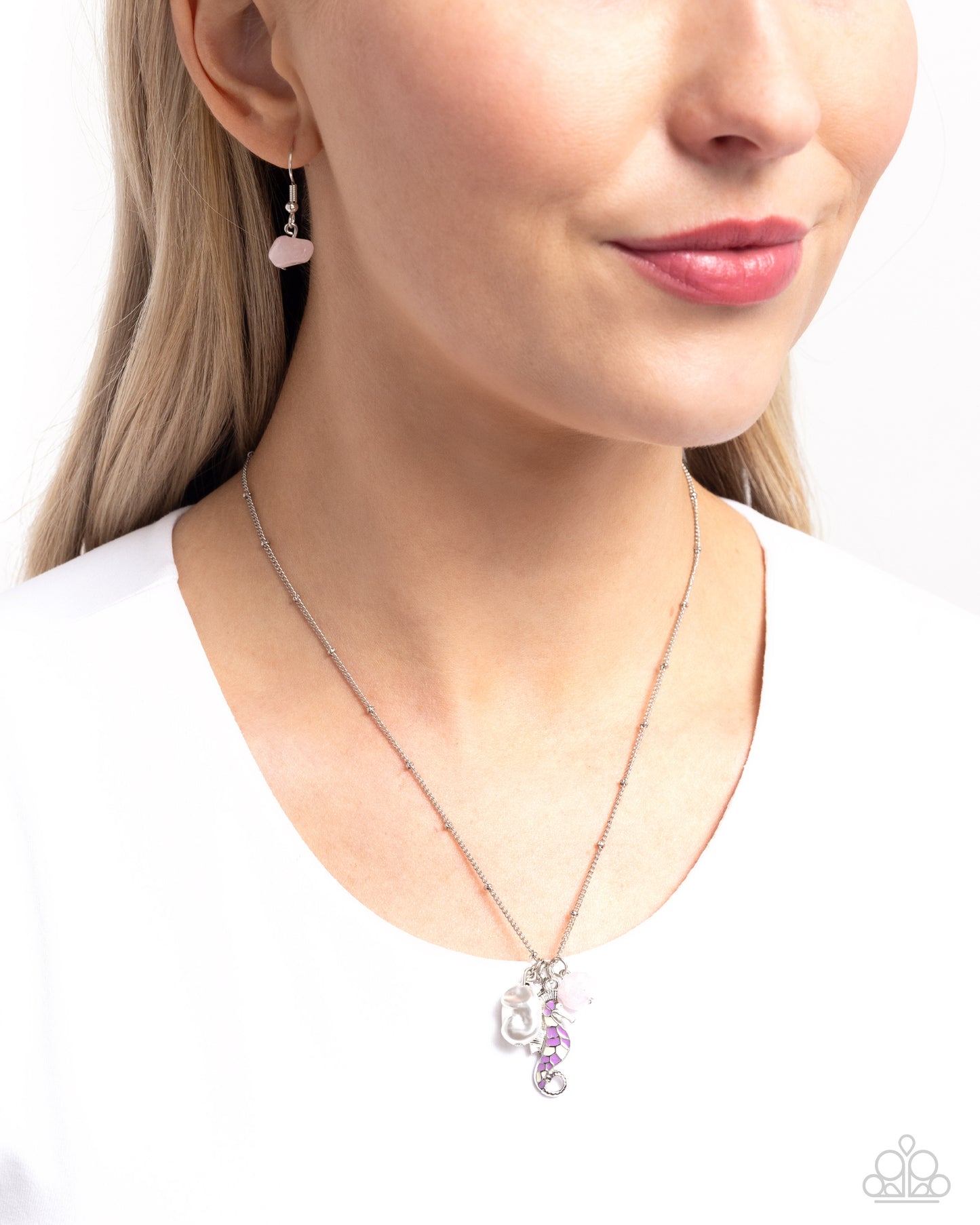 Seahorse Shimmer - Purple Necklace