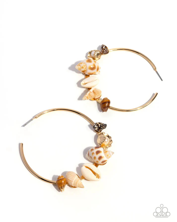 Seashell Sonnet -Gold Earring