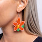 Seed Bead Symmetry - Orange Earring