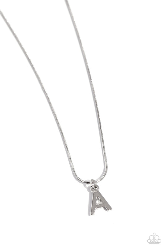 Seize the Initial - A - Silver Necklace