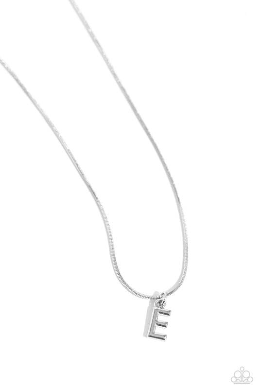 Seize the Initial - E - Silver Necklace