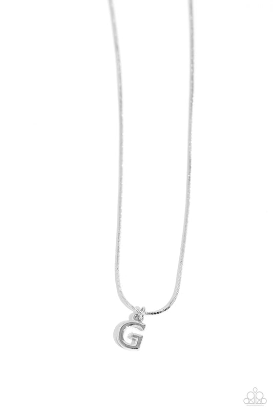 Seize the Initial - G - Silver Necklace