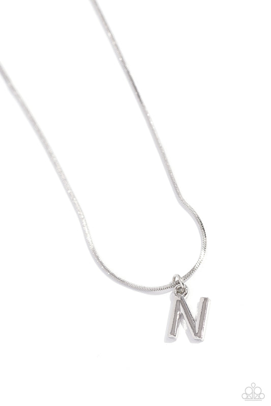 Seize the Initial - N - Silver Necklace