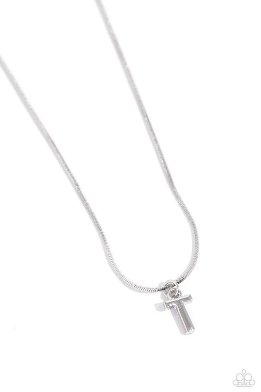 Seize the Initial - T - Silver Necklace
