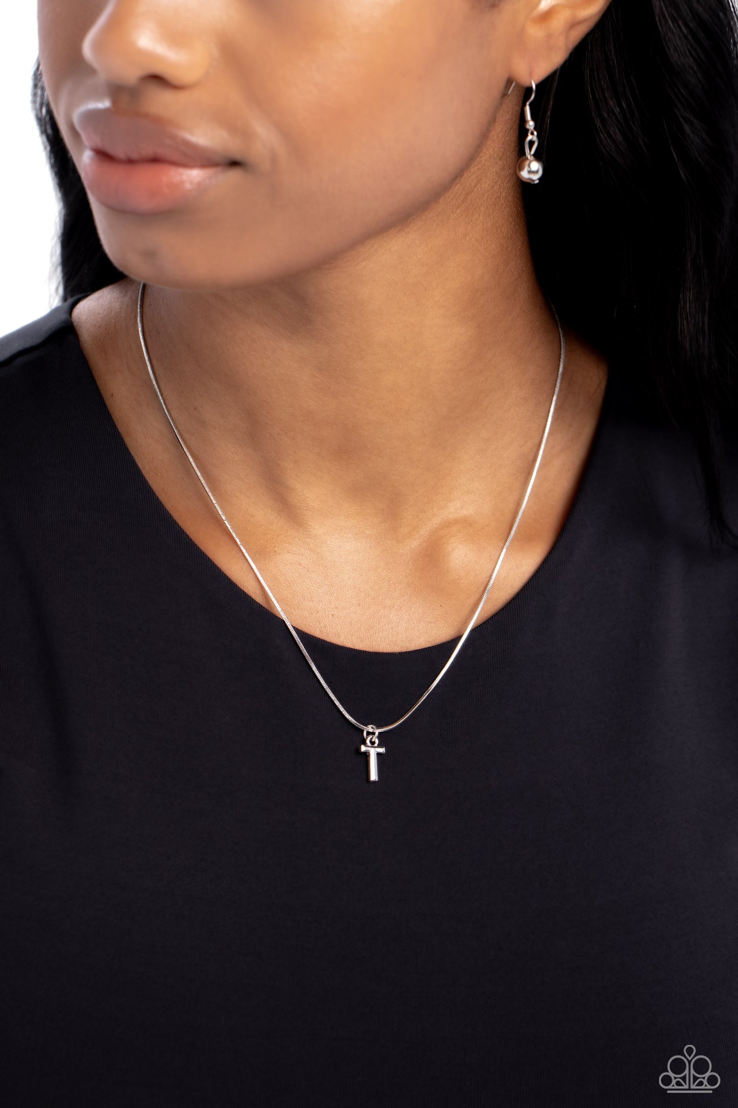 Seize the Initial - T - Silver Necklace