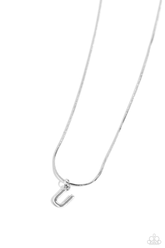 Seize the Initial - U - Silver Necklace