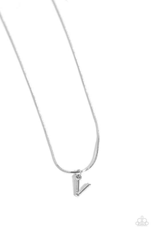 Seize the Initial - V - Silver Necklace