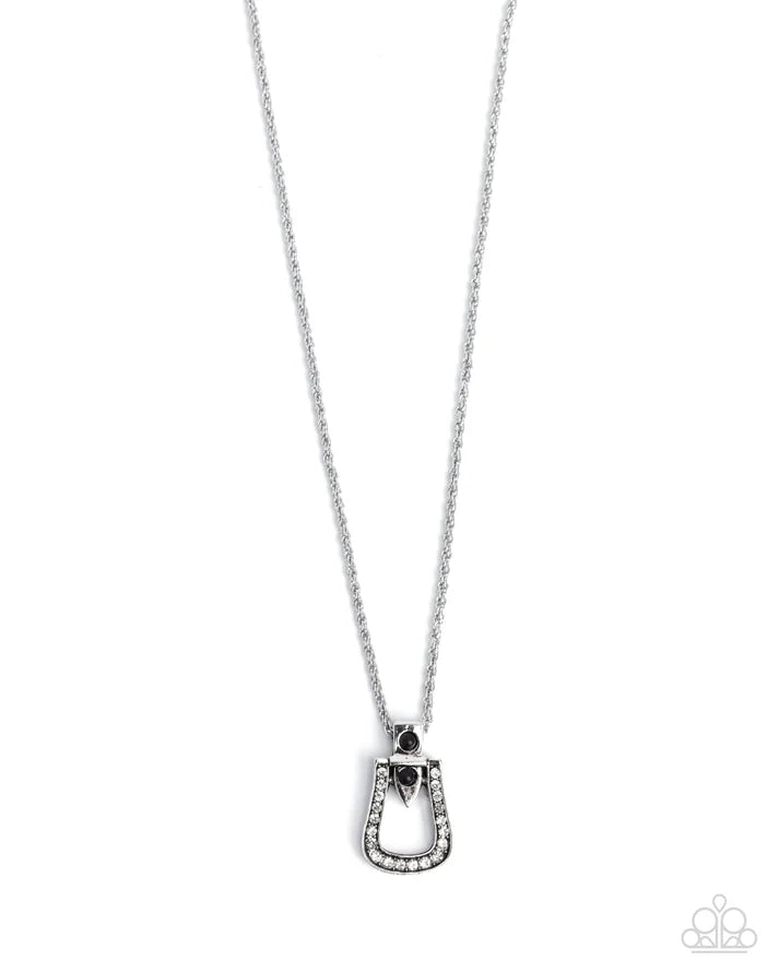 Sensational Stirrup - Black Necklace
