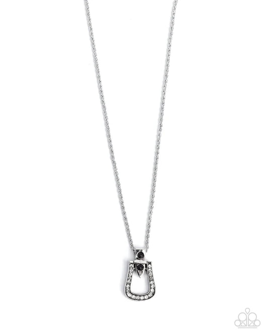 Sensational Stirrup - Black Necklace