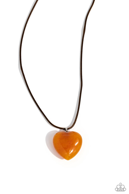 Serene Sweetheart - Orange Necklace