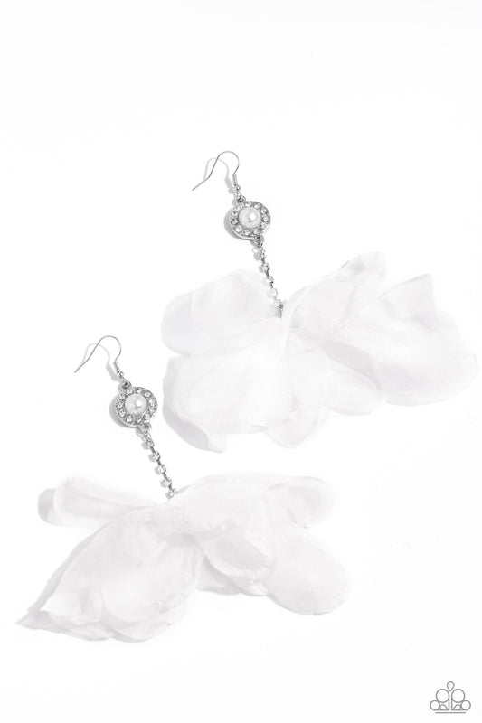 Seriously Sheer - White Earring