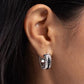 Serrated Shimmer - Black Earring