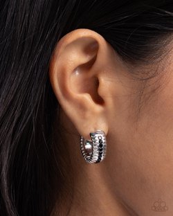 Serrated Shimmer - Black Earring