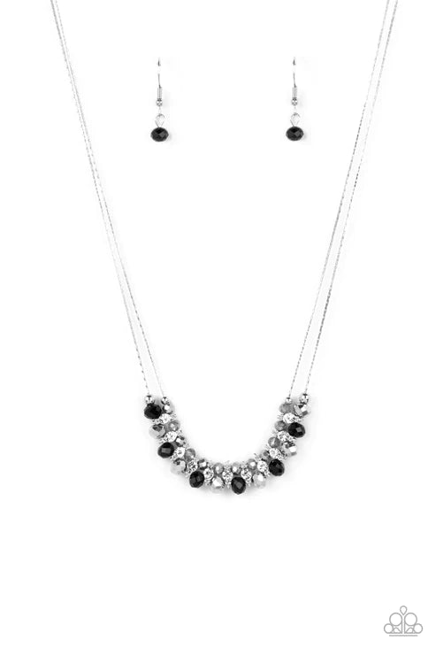 Shimmering High Society - Black Necklace