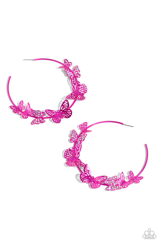 Shimmery Swarm - Pink Earring