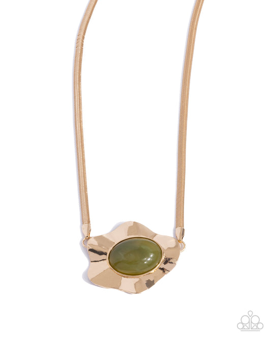 Sideways Shimmer - Green Necklace