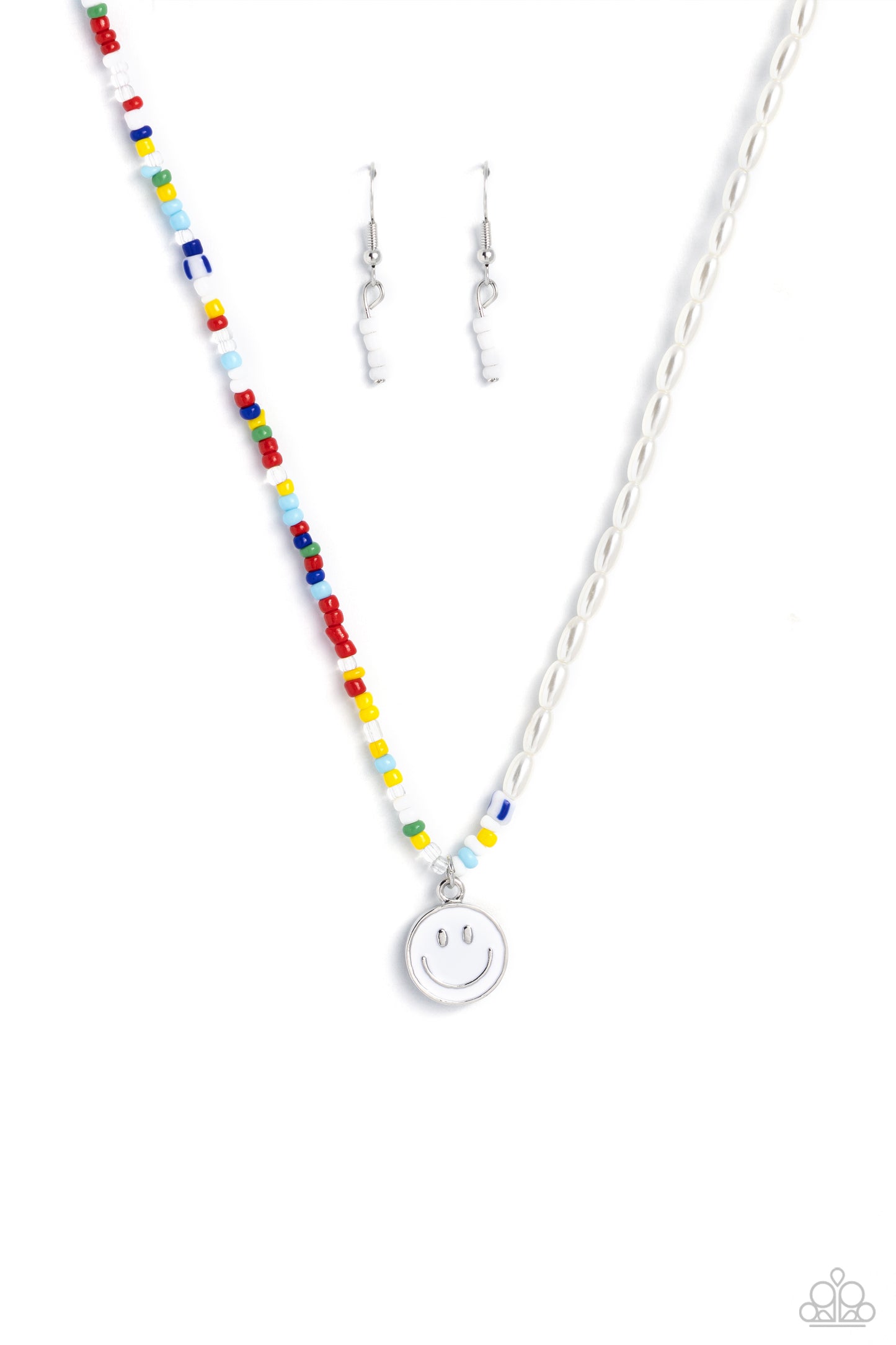 Smiling Showdown - White Necklace