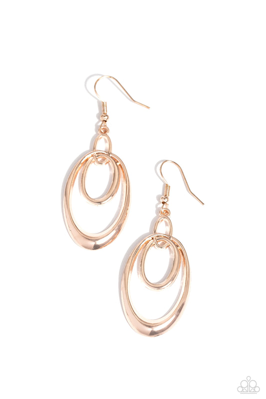 So Oval-Rated - Rose Gold Earring