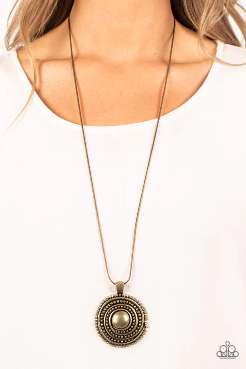 Solar Swirl - Brass Necklace