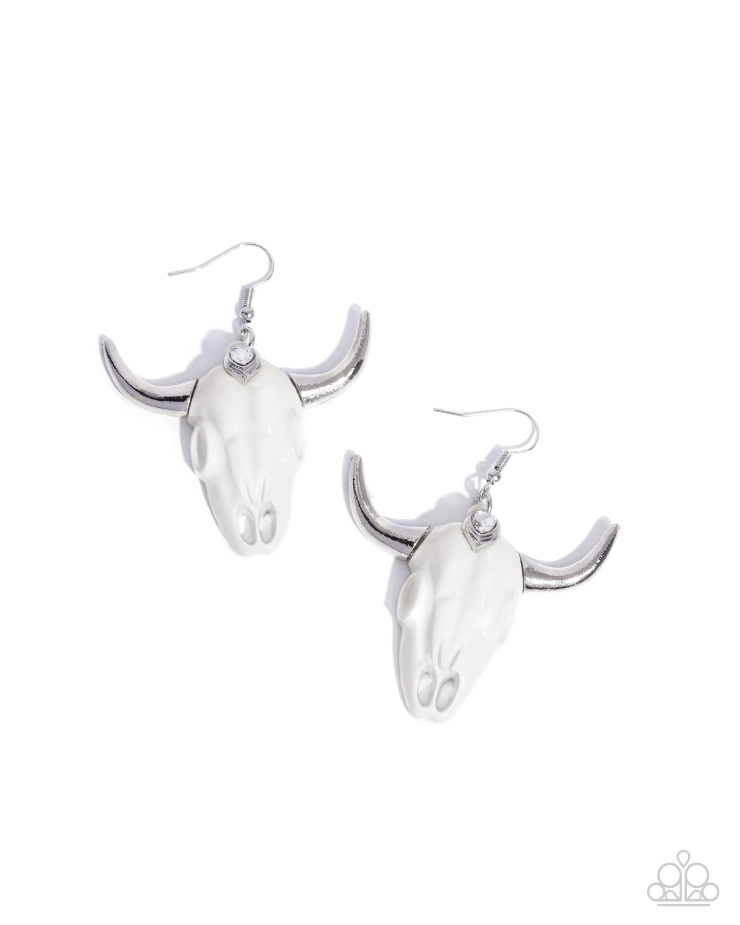 Southwestern Skull - White Earring
