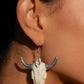 Southwestern Skull - White Earring