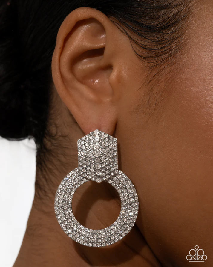 Sparkly Safeguard - White Earring