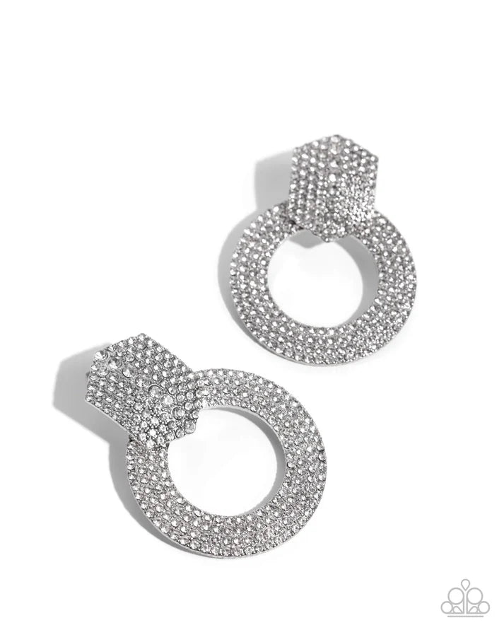 Sparkly Safeguard - White Earring