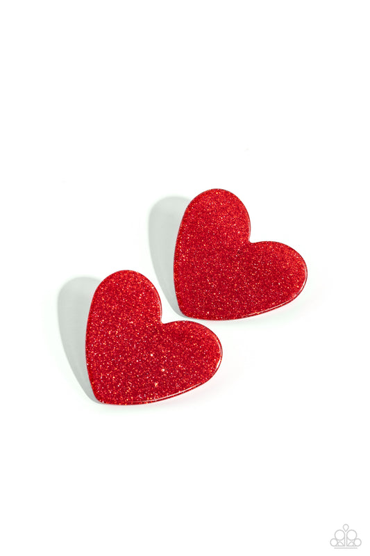 Sparkly Sweethearts - Red Earring