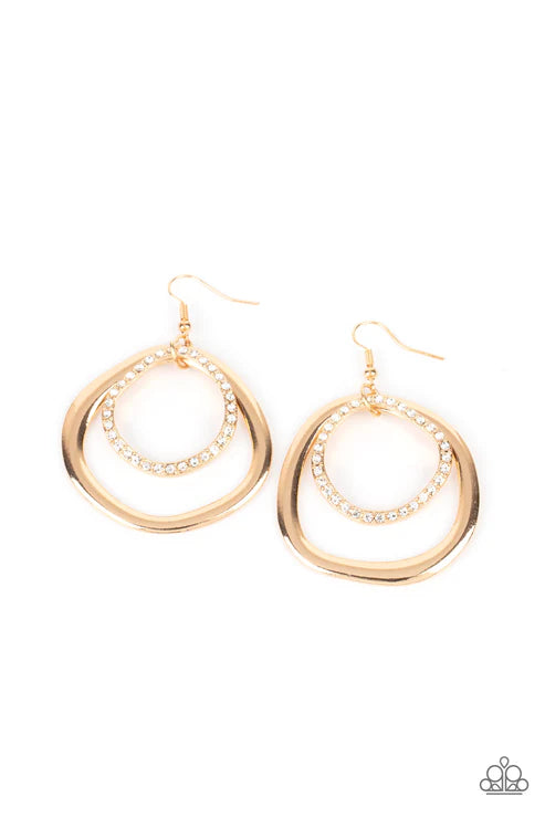 Spinning With Sass - Gold Earring
