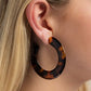 Spotted Scoop - Brown Earring