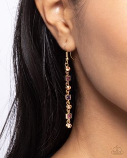 Square Slope - Purple Earring