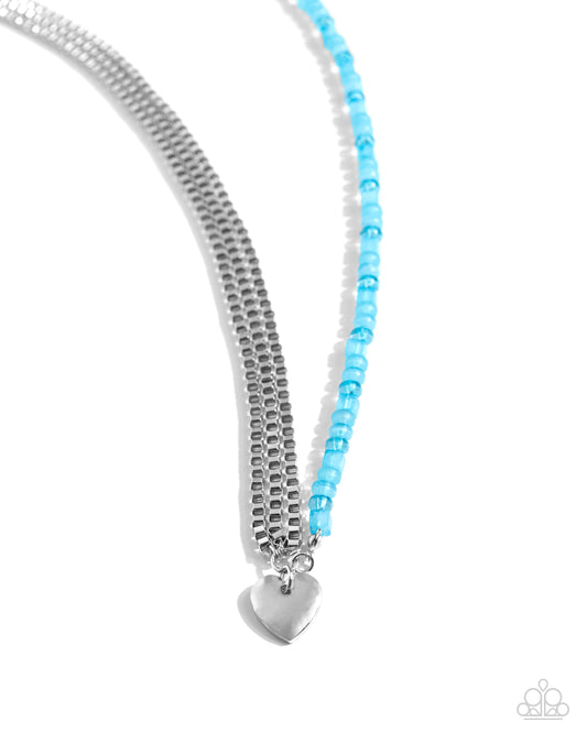 Squared Sweetheart - Blue Necklace