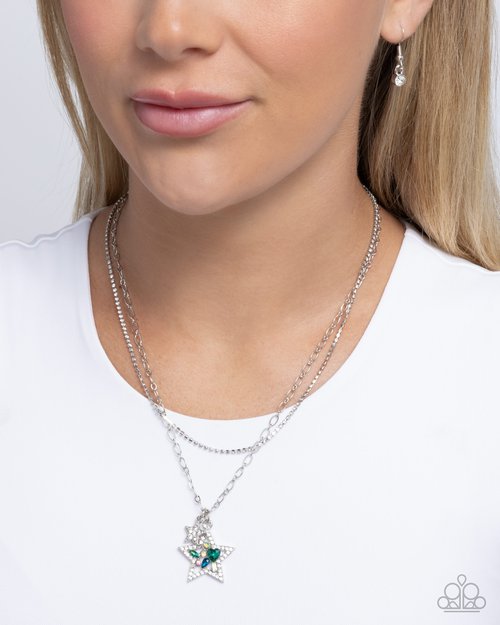 Stackable Stars - Green Necklace