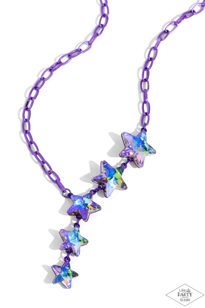 Star - Crossed Sparkle - Purple Necklace