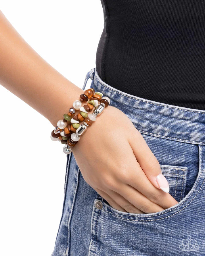 Stirring Stack - Brown Bracelet