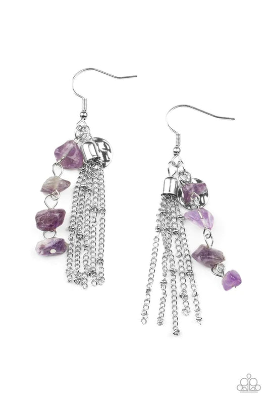 Stone Sensation - Purple Earring