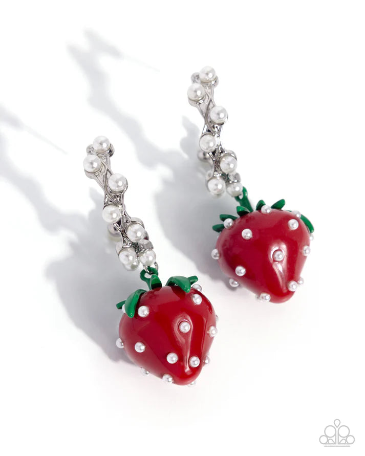Strawberry Picnic - Red Earring