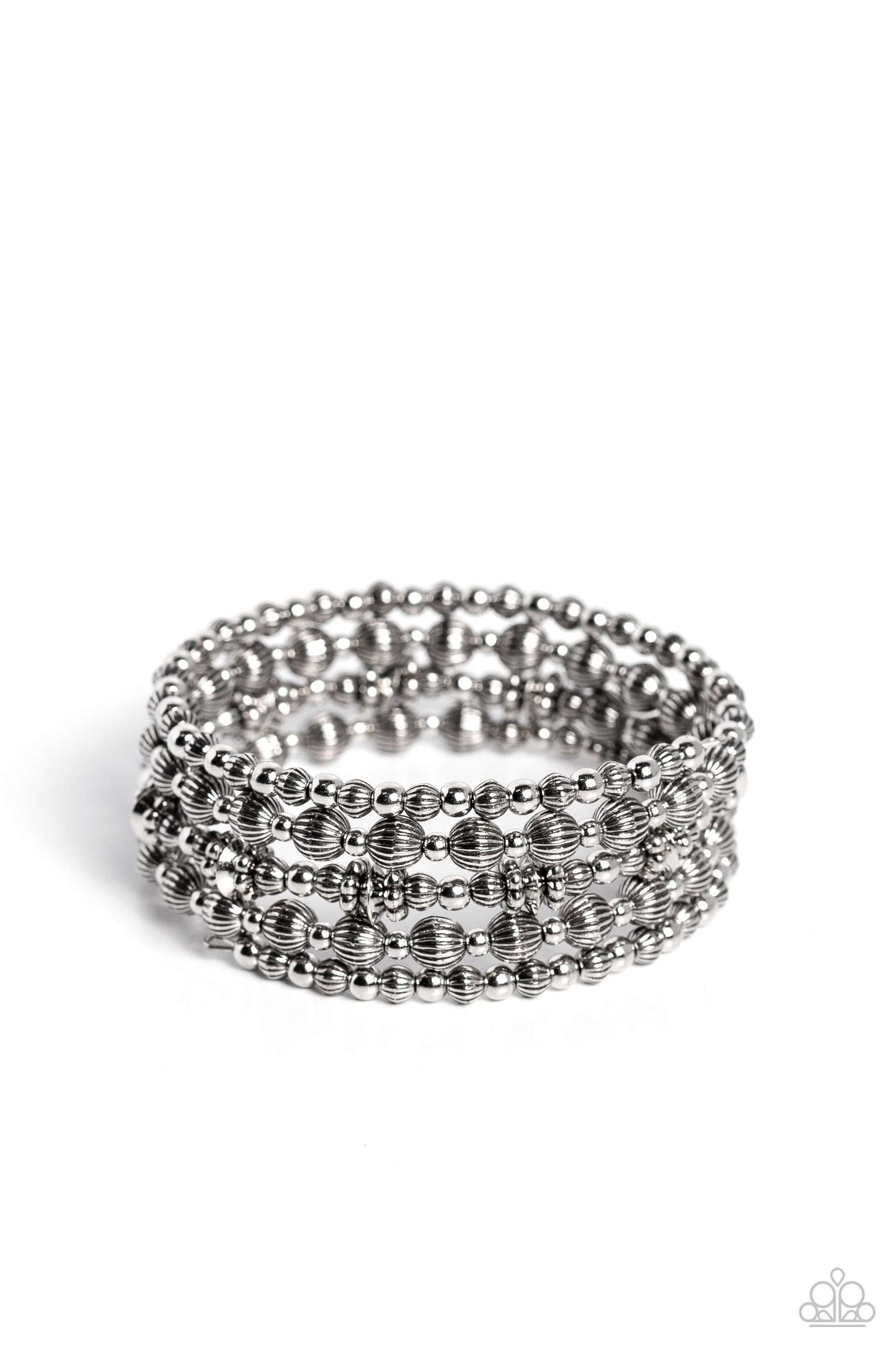 Striped Stack - Silver Bracelet