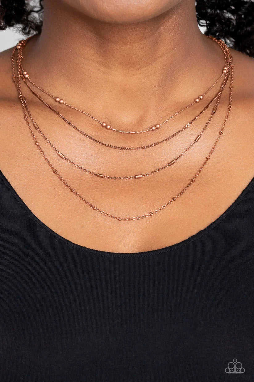Studded Shimmer - Copper Necklace