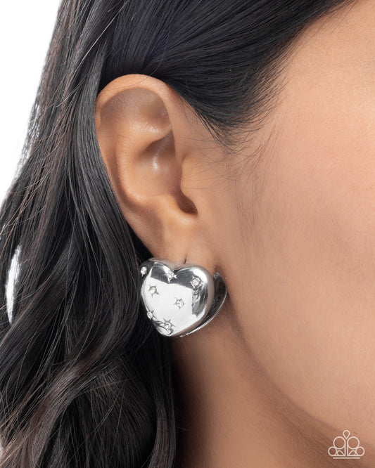 Sweetheart Stars - White Earring