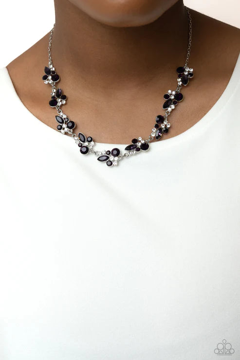 Swimming in Sparkles - Purple Necklace
