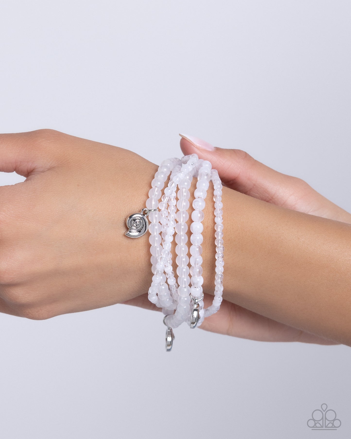 Swirling Shopaholic - White Bracelet