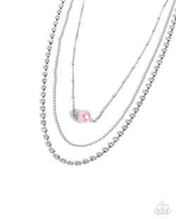Symmetrical Shimmer - Pink Necklace