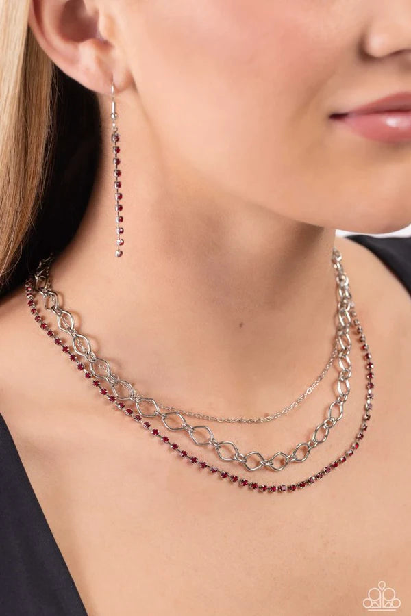 Tasteful Tiers - Red Necklace